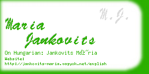 maria jankovits business card